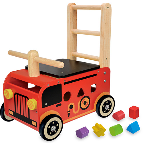 乗用玩具 赤ちゃん 木のおもちゃ 1歳 2歳 3歳 子供 誕生日プレゼント　ウォーカー＆ライド 消防車