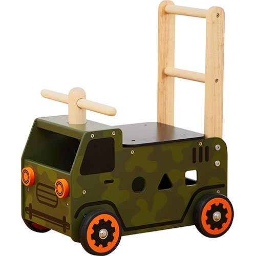 乗用玩具 木馬 木のおもちゃ　ウォーカー＆ライド アーミートラック